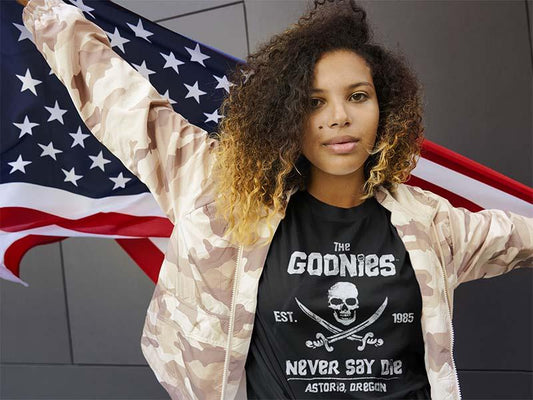 THE GOONIES - Merch T-Shirt: NEVER SAY DIE Movie Merchandise T-Shirt