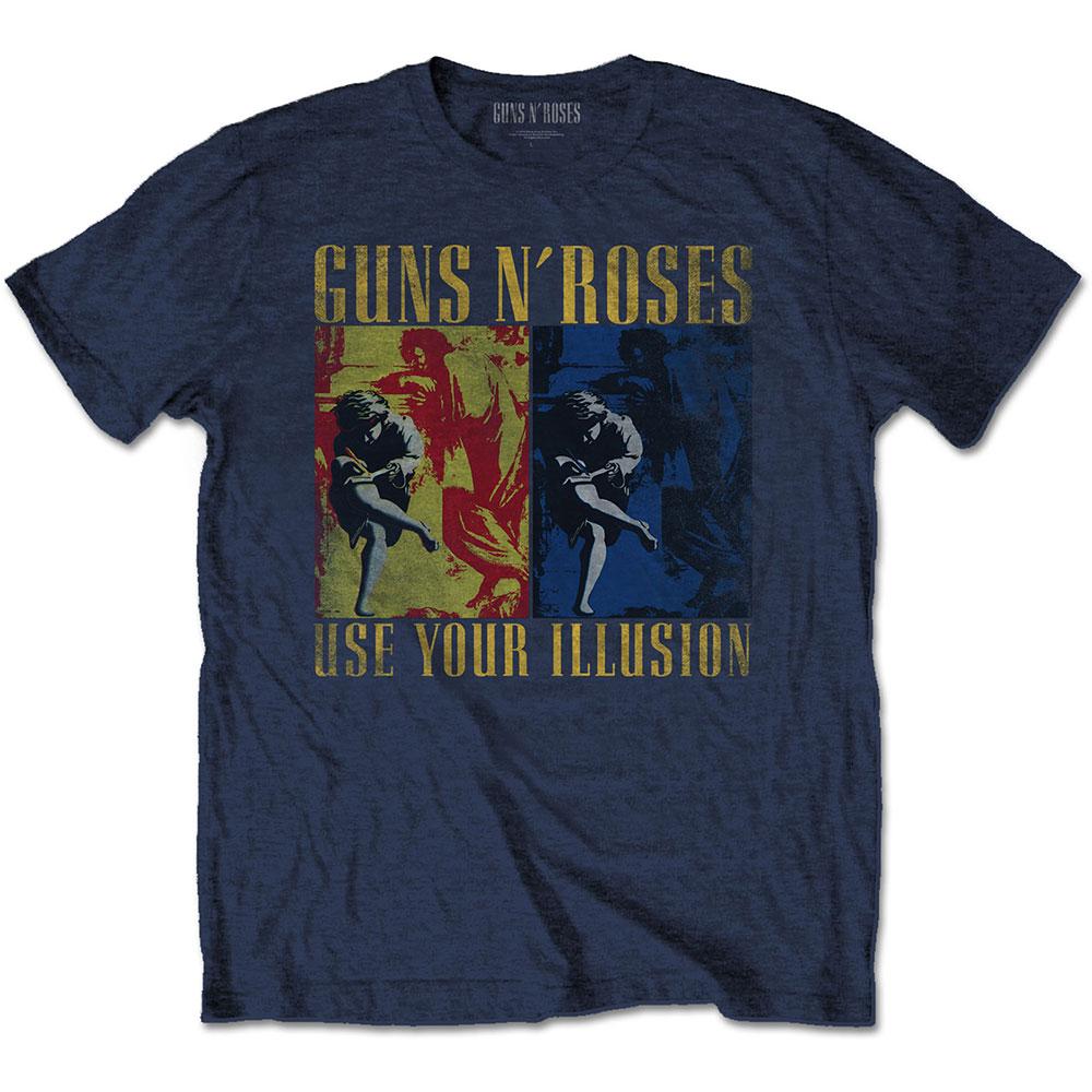 GUNS N' ROSES - Unisex T-Shirt: USE YOUR ILLUSION NAVY