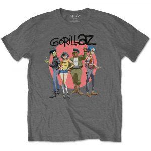GORILLAZ - Unisex T-Shirt: GROUP CIRCLE RISE